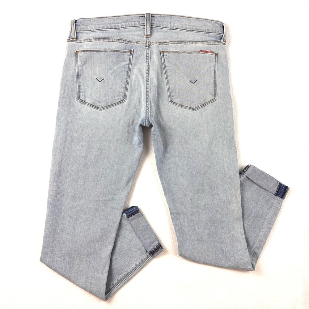 Hudson Harkin Light Wash Lowrise Ripped Cuffed Hem Skinny Ankle Jeans (27) - Picture 3 of 16